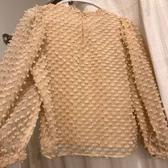 Textured polka dot beige blouse - Picture 2 of 5